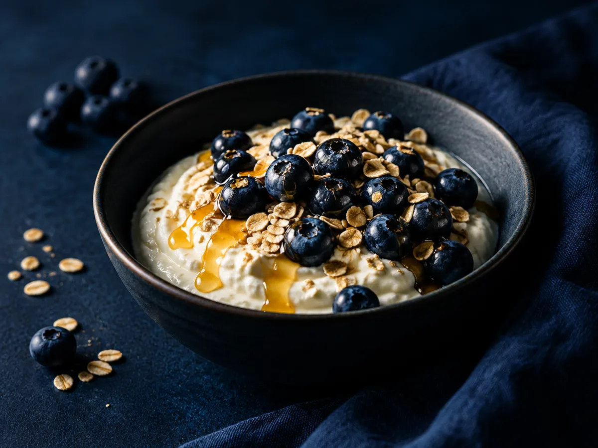 Griechischer Joghurt, angerichtet und fotografiert