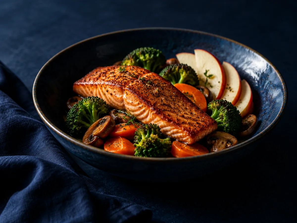Lachs-Bowl, angerichtet und fotografiert